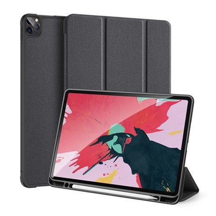 Dux Ducis IPAD Pro 11 (2022) DUX DUCIS DOMO tok álló, bőr hatású aktív, textil minta, FEKETE