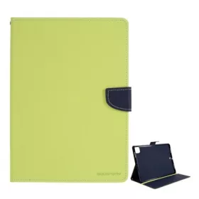   Mercurycase IPAD Pro 12.9 (2022) MERCURY Goospery Fancy tok álló, bőr hatású FLIP, textil minta, VILÁGOSZÖLD