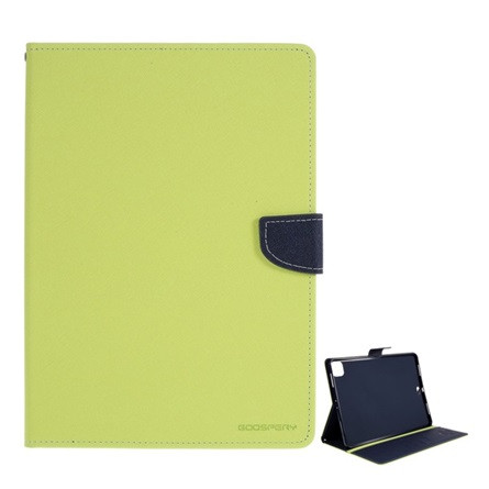 Mercurycase IPAD Pro 12.9 (2022) MERCURY Goospery Fancy tok álló, bőr hatású FLIP, textil minta, VILÁGOSZÖLD