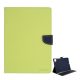 Mercurycase IPAD Pro 12.9 (2022) MERCURY Goospery Fancy tok álló, bőr hatású FLIP, textil minta, VILÁGOSZÖLD