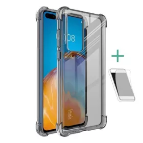   Imak Huawei P40 IMAK szilikon telefonvédő ütésállóság, légpárnás sarok + képernyővédő fólia, FÜSTSZÍNŰ