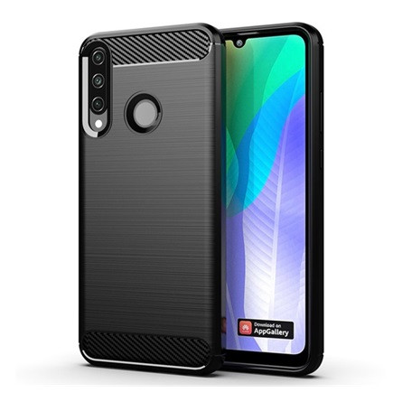 Gigapack Huawei Y6p Gigapack szilikon telefonvédő ütésállóság, karbon minta, FEKETE