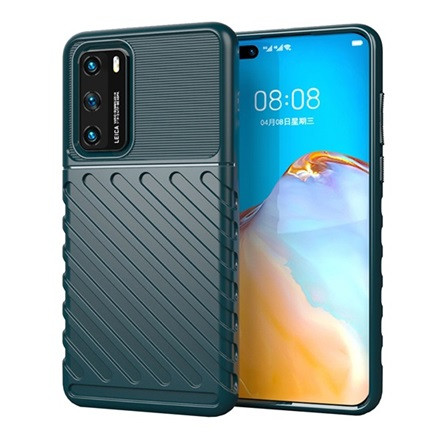 Gigapack Huawei P40 Gigapack szilikon telefonvédő ütésállóság, dombor minta, SÖTÉTZÖLD