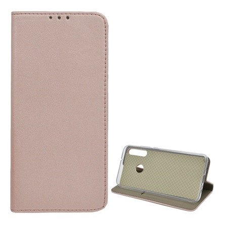 Gigapack Huawei P40 Lite E Gigapack Tok álló, bőr hatású FLIP, asztali tartó, ROZÉARANY