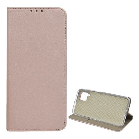 Gigapack Huawei P40 Lite 4G Gigapack Tok álló, bőr hatású FLIP, asztali tartó, ROZÉARANY