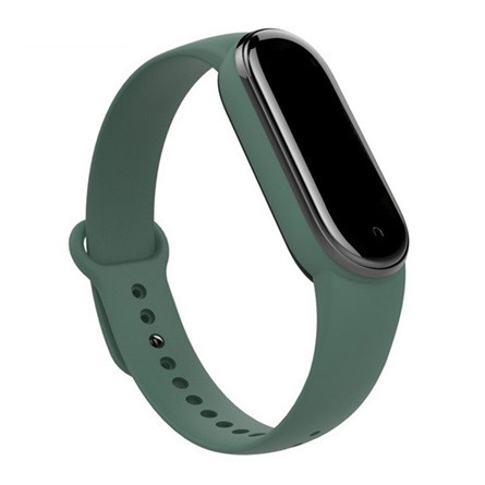 Gigapack Xiaomi Mi Band 6 NFC GIGAPACK pótszíj egyedi méret, szilikon, SÖTÉTZÖLD