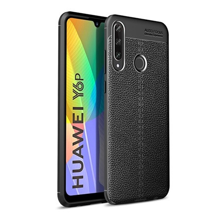 Gigapack Huawei Y6p Gigapack szilikon telefonvédő ütésállóság, varrás minta, FEKETE