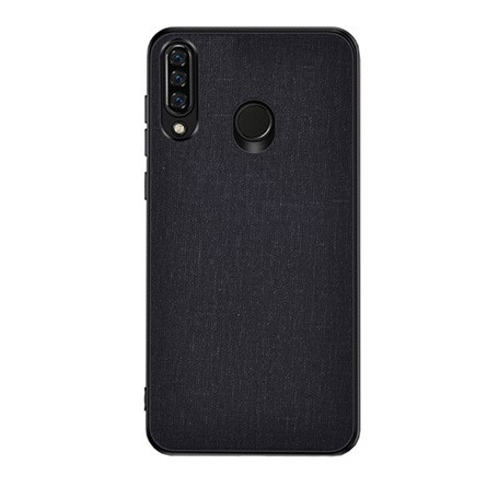 Gigapack Huawei Y6p Gigapack Szilikon telefonvédő ütésállóság, textil hátlap, FEKETE