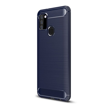 Gigapack Samsung A21s Gigapack szilikon telefonvédő ütésállóság, karbon minta, SÖTÉTKÉK