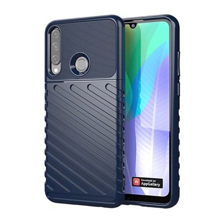 Gigapack Huawei Y6p Gigapack szilikon telefonvédő ütésállóság, dombor minta, SÖTÉTKÉK