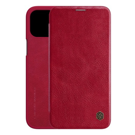 Nillkin iPhone 12 mini NILLKIN QIN tok álló, bőr hatású FLIP, kártyazseb, PIROS