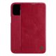 Nillkin iPhone 12 mini NILLKIN QIN tok álló, bőr hatású FLIP, kártyazseb, PIROS