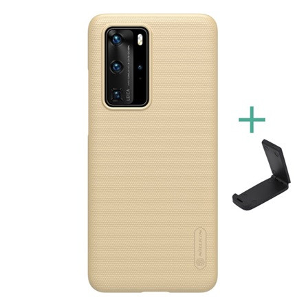 Nillkin Huawei P40 Pro 5G NILLKIN SUPER FROSTED műanyag telefonvédő gumírozott, érdes felület + asztali tartó, ARANY