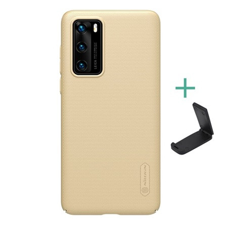 Nillkin Huawei P40 NILLKIN SUPER FROSTED műanyag telefonvédő gumírozott, érdes felület + asztali tartó, ARANY