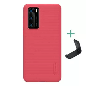   Nillkin Huawei P40 NILLKIN SUPER FROSTED műanyag telefonvédő gumírozott, érdes felület + asztali tartó, PIROS