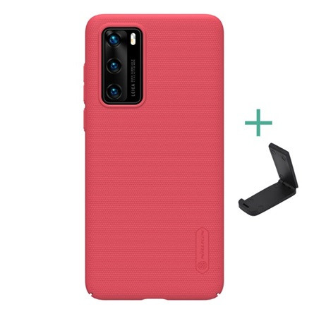 Nillkin Huawei P40 NILLKIN SUPER FROSTED műanyag telefonvédő gumírozott, érdes felület + asztali tartó, PIROS
