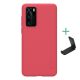 Nillkin Huawei P40 NILLKIN SUPER FROSTED műanyag telefonvédő gumírozott, érdes felület + asztali tartó, PIROS