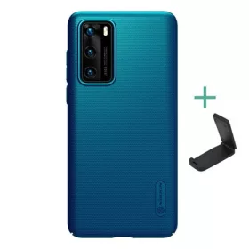   Nillkin Huawei P40 NILLKIN SUPER FROSTED műanyag telefonvédő gumírozott, érdes felület + asztali tartó, SÖTÉTKÉK
