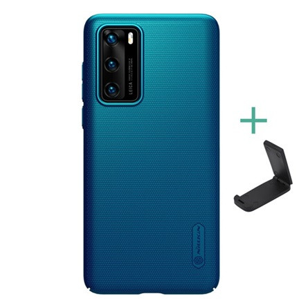 Nillkin Huawei P40 NILLKIN SUPER FROSTED műanyag telefonvédő gumírozott, érdes felület + asztali tartó, SÖTÉTKÉK