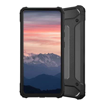 Gigapack iPhone 12 GIGAPACK Defender szilikon telefonvédő ütésállóság, fémhatás, FEKETE