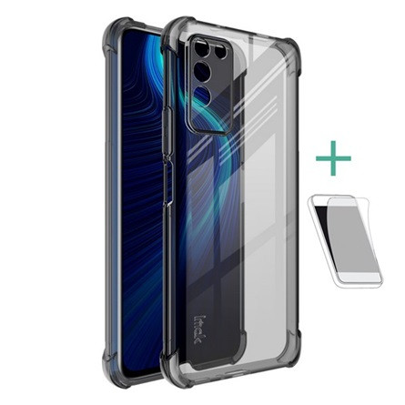 Imak Honor X10 5G IMAK szilikon telefonvédő ütésállóság, légpárnás sarok + képernyővédő fólia, FÜSTSZÍNŰ