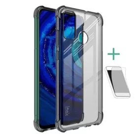   Imak Huawei P Smart (2020) IMAK szilikon telefonvédő ütésállóság, légpárnás sarok + képernyővédő fólia, FÜSTSZÍNŰ