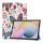 Gigapack Samsung Tab S7 Plus WIFI 5G Gigapack tok álló, bőr hatású aktív FLIP, virág, FEHÉR