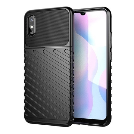 Gigapack Redmi 9A Gigapack Szilikon telefonvédő ütésállóság, dombor minta, FEKETE