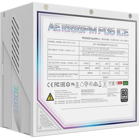 Gigabyte Aorus Elite Ice ATX desktop tápegység 1000W 80+ Platinum BOX