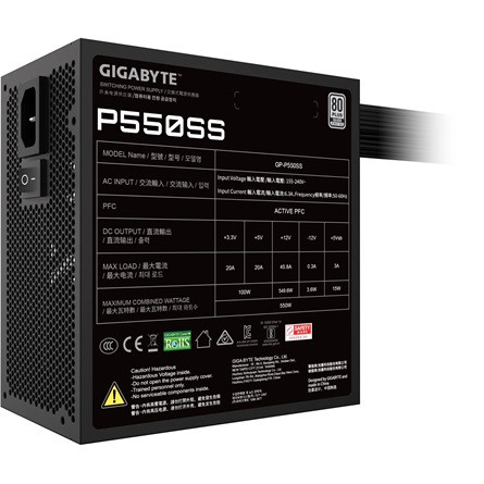 Gigabyte P550SS ATX desktop tápegység 550W 80+ Silver BOX