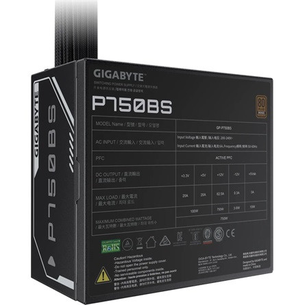 Gigabyte P750BS ATX desktop tápegység 750W 80+ Bronze BOX