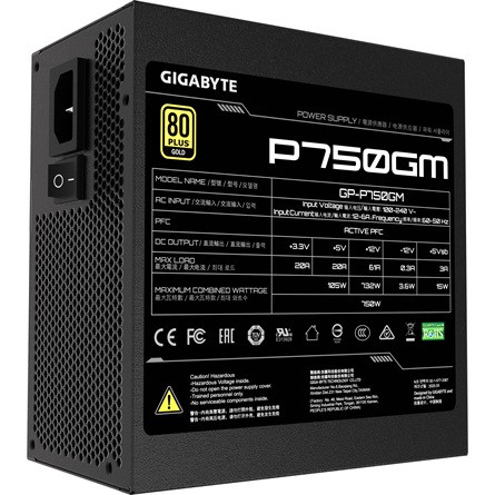 Gigabyte P750GM ATX desktop tápegység 750W 80+ Gold BOX