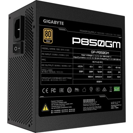 Gigabyte P850GM ATX gaming tápegység 850W 80+ Gold BOX