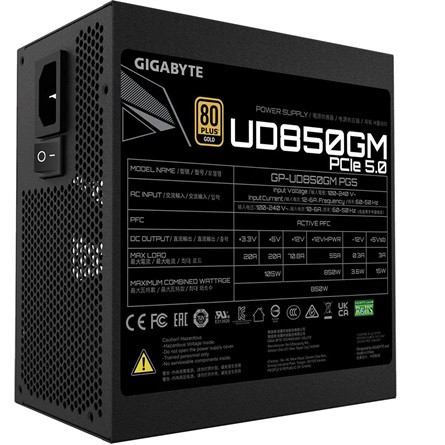 Gigabyte UD850GM PG5 ATX desktop tápegység 850W 80+ Gold BOX
