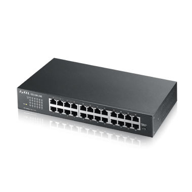 Zyxel 24-port Gigabit Unmanaged switch, Fanless, 802.3az (Green), desktop/19" ra