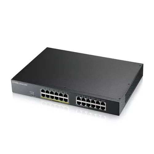 Zyxel GS1915-24EP, 24-port GbE, 12 port PoE, 130 Watt 802.3at, rackmount, fanles