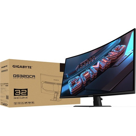 GIGABYTE Ívelt VA LED Monitor 31.5" GS32QCA 2560x1440 2xHDMI/Displayport