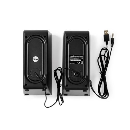 Nedis GSPR10020BK aktív gamer hangszóró 2.0, USB tápellátás, 3,5 mm jack, 18 W, Hangerőszabályozó