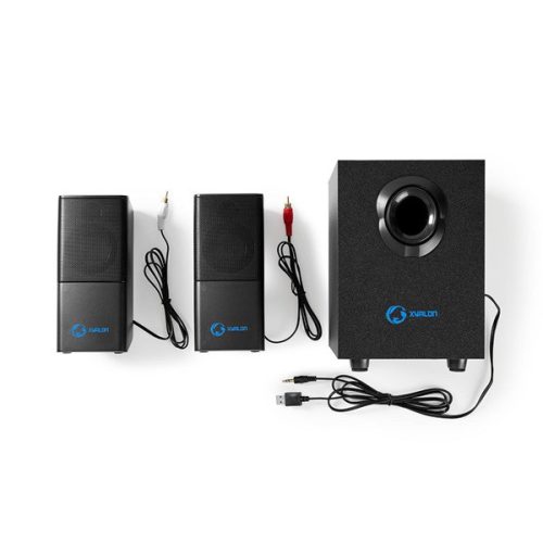 Nedis GSPR10021BK aktív gamer hangszóró 2.1, USB tápellátás, 3,5 mm jack, 30 W, Hangerőszabályozó