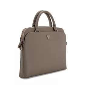   CG MOBILE GUESS PU GRAINED TRIANGLE LOGO LAPTOP/NOTEBOOK táska (univerzális, bőr hatású, vállpánt, 15-16" méret) BARNA
