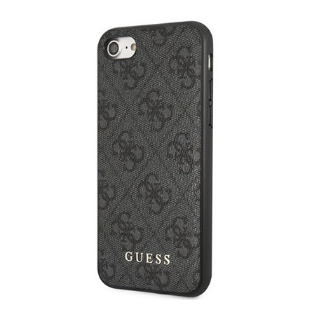 CG Mobile iPhone 8 4.7 GUESS 4G METAL GOLD LOGO műanyag telefonvédő textil hátlap SZÜRKE