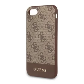   CG Mobile iPhone SE 3 (2022) GUESS 4G STRIPE műanyag telefonvédő textil hátlap BARNA