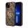CG MOBILE iPhone 15 Plus GUESS 4G BIG METAL LOGO műanyag telefonvédő ütésállóság, bőr hatású hátlap, BARNA