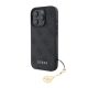 CG MOBILE iPhone 16 Pro GUESS 4G CHARMS műanyag telefonvédő textil hátlap, telefondísz, SÖTÉTSZÜRKE