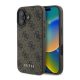 CG Mobile iPhone 16 Plus 5G GUESS 4G METAL GOLD LOGO műanyag telefonvédő textil hátlap BARNA