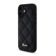 CG MOBILE iPhone 16 Plus GUESS PU LEATHER QUILTED szilikon telefonvédő ütésállóság, rombusz, FEKETE
