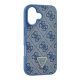 CG Mobile GUESS LEATHER METAL LOGO STRASS CROSSBODY szilikon telefonvédő (ütésállóság, bőr hatású hátlap + vállpánt) SÖTÉTKÉK