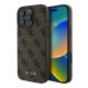 CG Mobile iPhone 16 Pro Max 5G GUESS 4G METAL GOLD LOGO műanyag telefonvédő textil hátlap BARNA