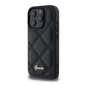   CG MOBILE iPhone 16 Pro Max GUESS PU LEATHER QUILTED szilikon telefonvédő ütésállóság, rombusz, FEKETE
