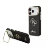 CG MOBILE iPhone 17 Pro GUESS GRAINED BIG 4G & STAND CAMERA szilikon telefonvédő műanyag hátlap, kitámasztó, FEKETE